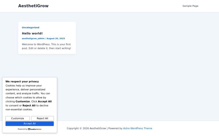 Screenshot of aesthetigrow.com