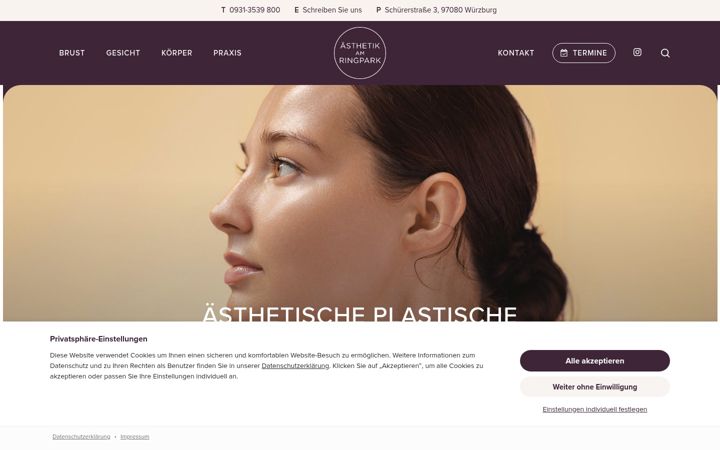 Screenshot of aesthetik-am-ringpark.de