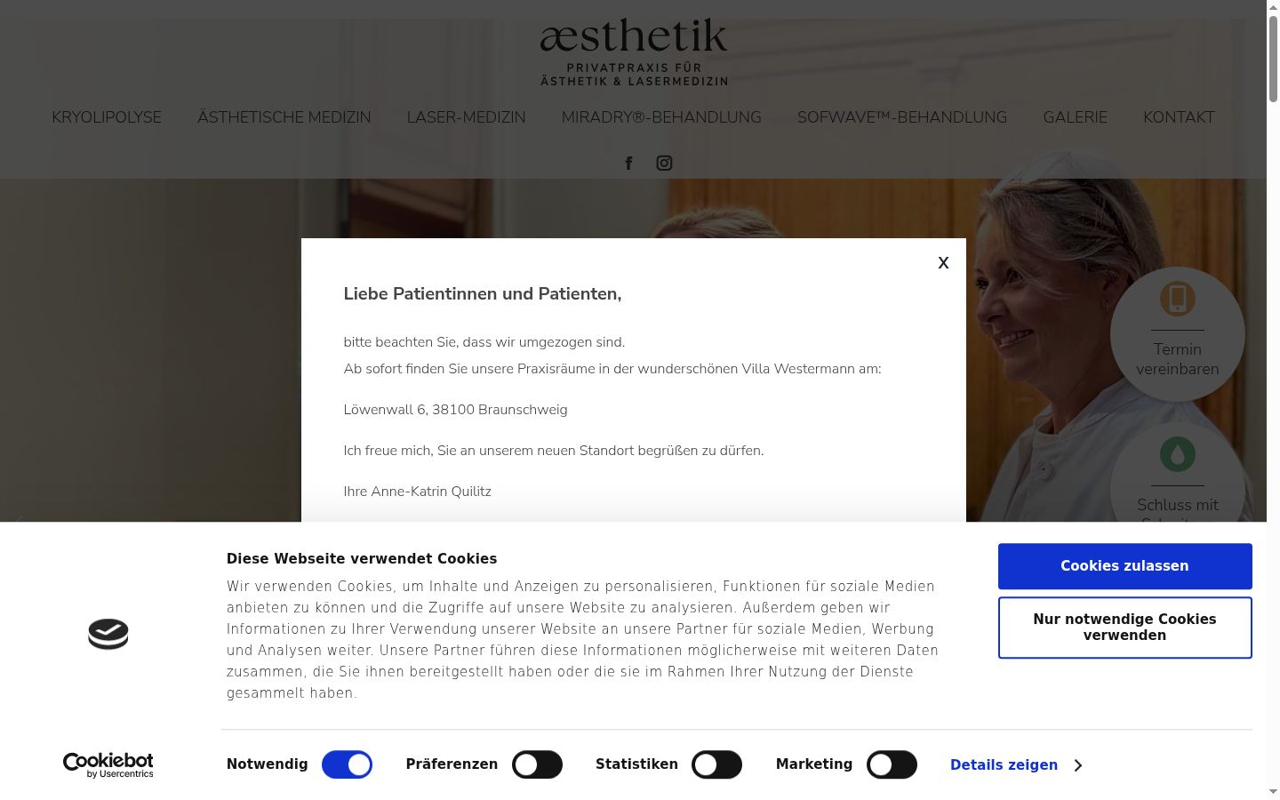 Screenshot of the consent banner shown before any interaction