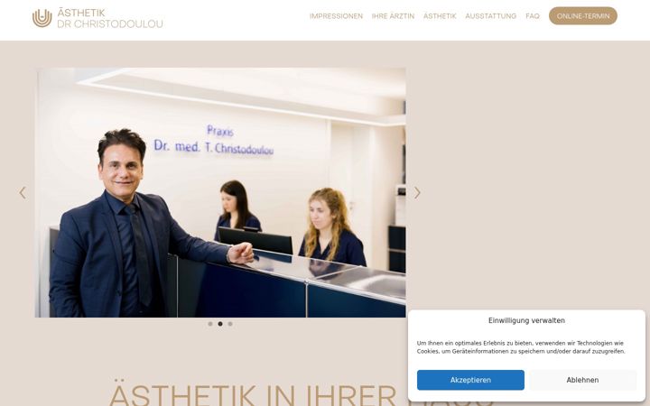 Screenshot of aesthetik-christodoulou.de