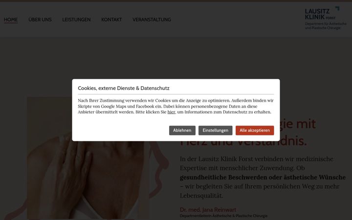 Screenshot of aesthetik-forst.de