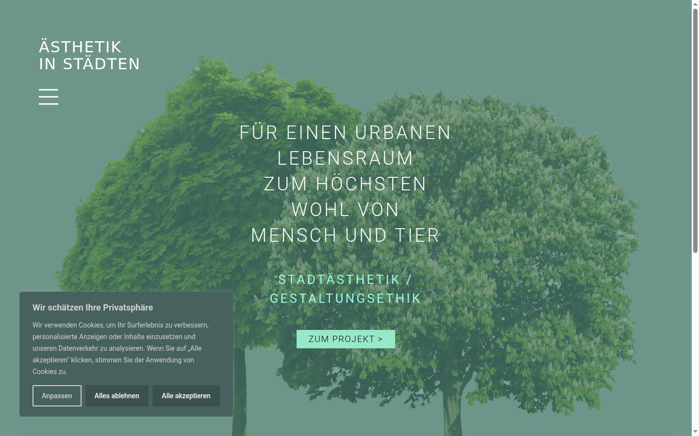 Screenshot of the consent banner shown before any interaction