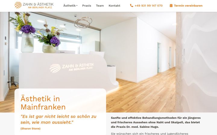 Screenshot ta' aesthetik-mainfranken.de