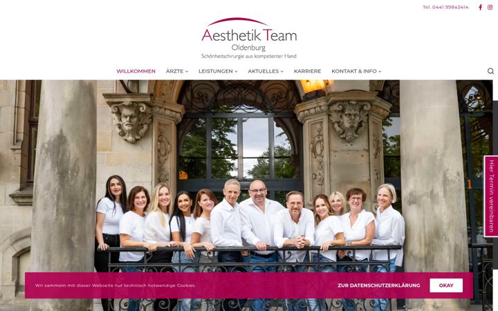 Screenshot of aesthetik-team-oldenburg.de