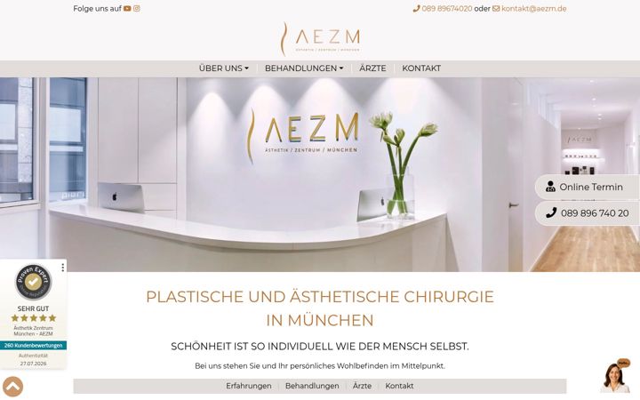 Skjermbilde av aesthetik-zentrum-muenchen.de