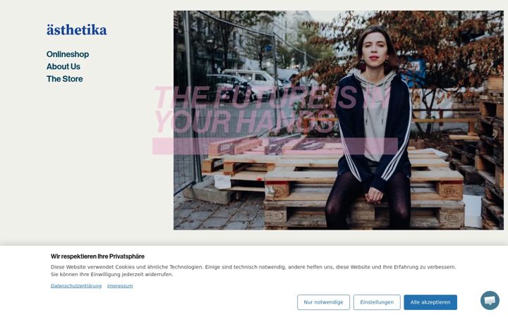 Screenshot ta' aesthetikaclothing.com