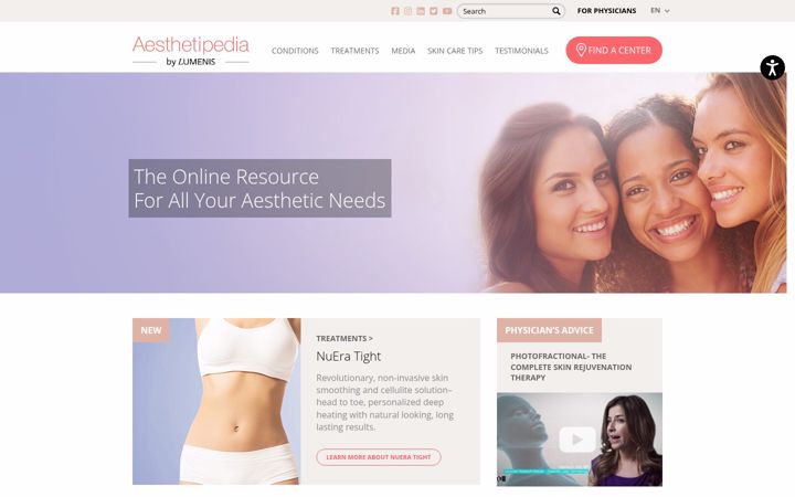 Screenshot ta' aesthetipedia.com