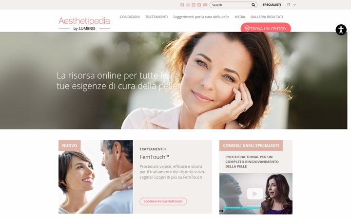 Screenshot van aesthetipedia.it