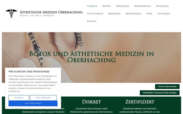 Screenshot van aesthetische-medizin-oberhaching.de