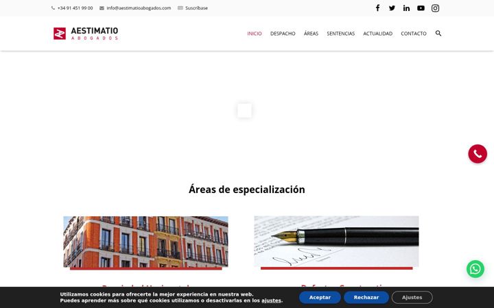 Screenshot of aestimatioabogados.com