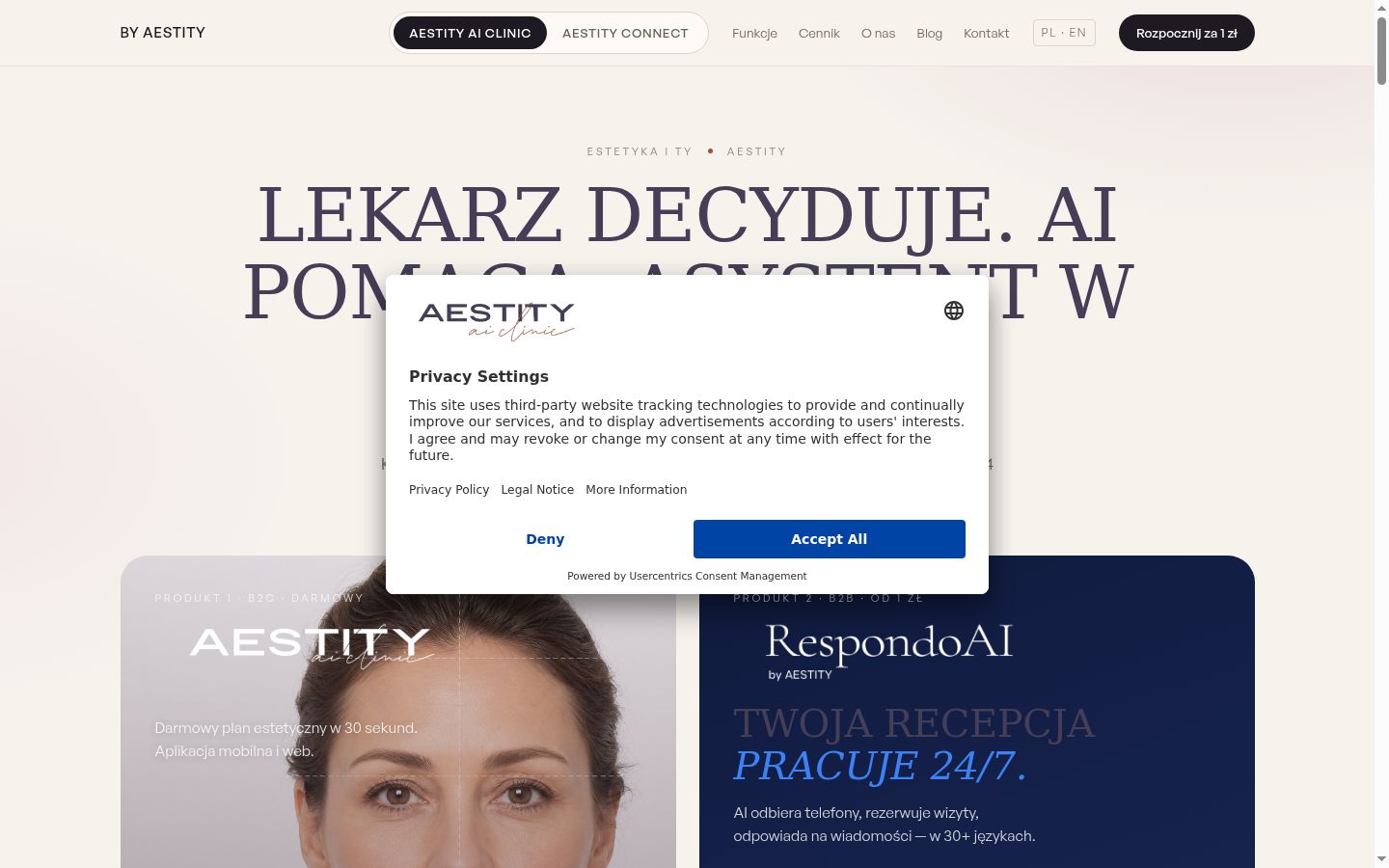 Snímka obrazovky banera súhlasu zobrazeného pred akoukoľvek interakciou