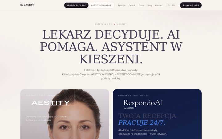Screenshot ta' aestity.com