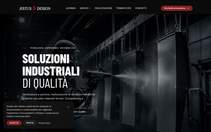 Screenshot of aestus-design.com