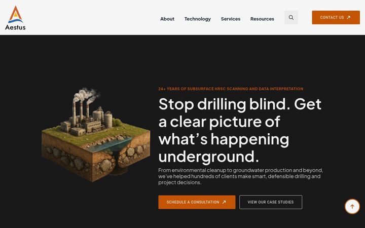Screenshot ta' aestusllc.com