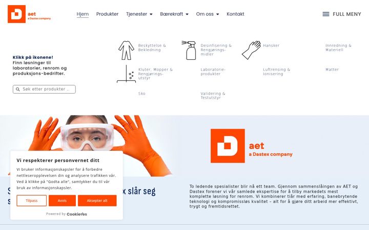 Screenshot of aet.no