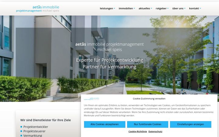 Screenshot of aetas-immobilie.de