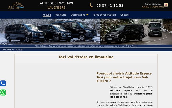 Screenshot of aetaxi.fr