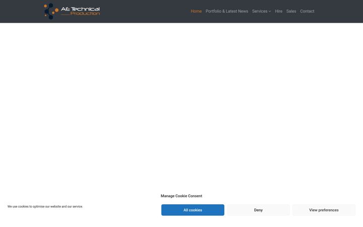 Screenshot of aetechnicalproduction.co.uk