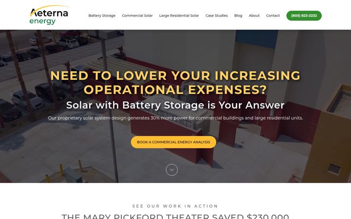 Screenshot ta' aeternaenergy.com