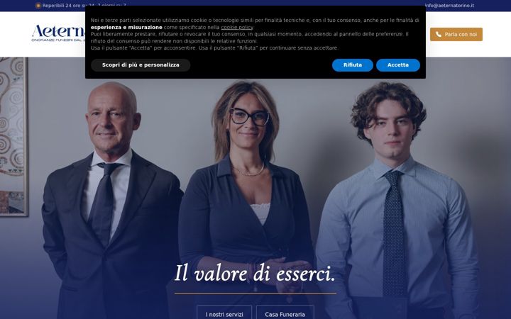 Screenshot of aeternaonoranzetorino.it