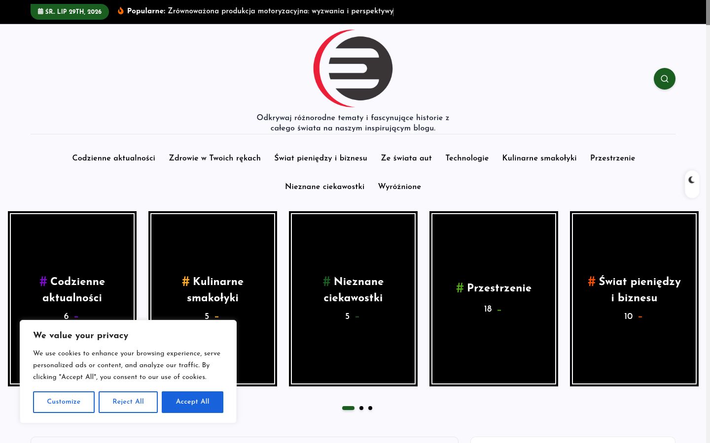 Captura de pantalla del banner de consentimiento mostrado antes de cualquier interacción