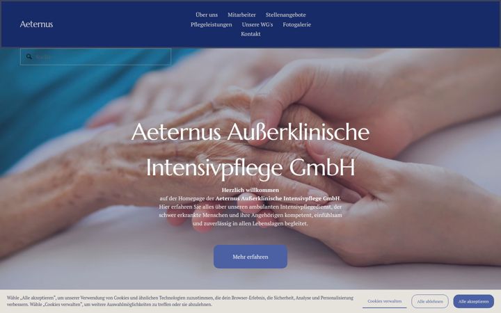 Screenshot of aeternus-intensivpflege.de