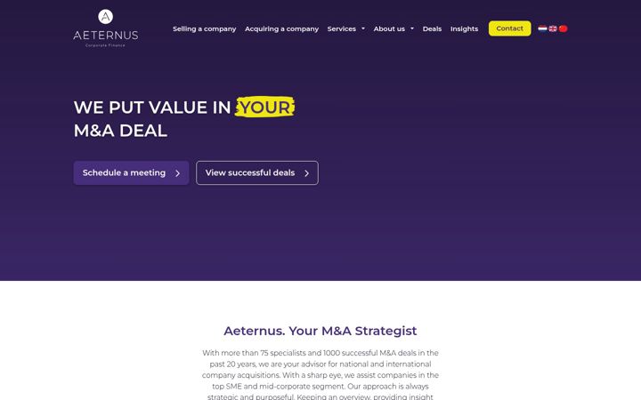 Screenshot ta' aeternuscompany.com