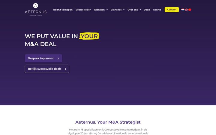 Screenshot of aeternuscompany.nl