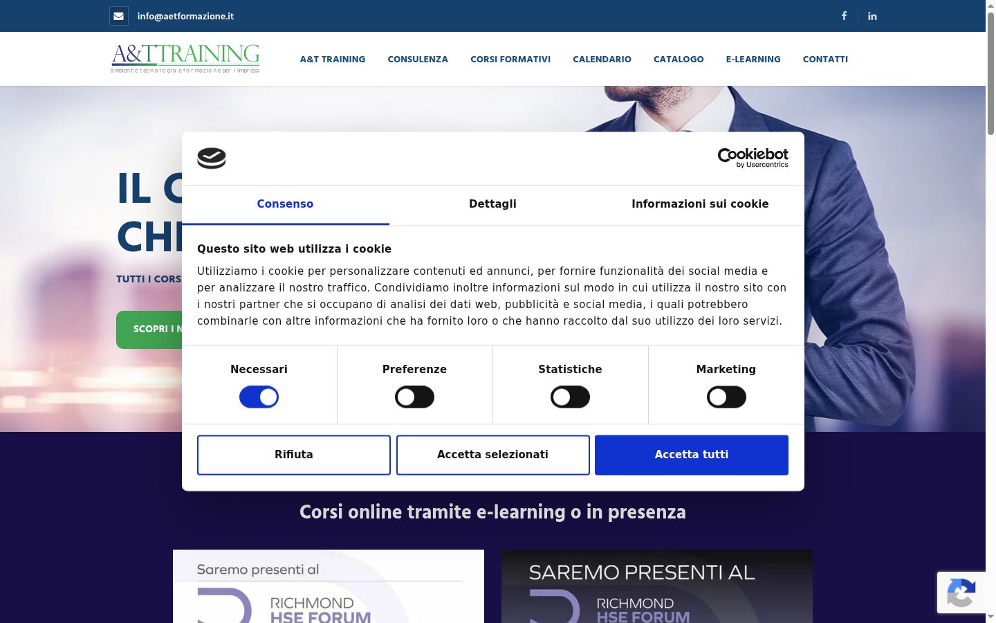 Capture d'écran de la bannière de consentement affichée avant toute interaction