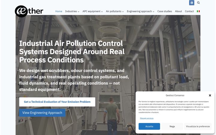 Screenshot ta' aether-industrial.com