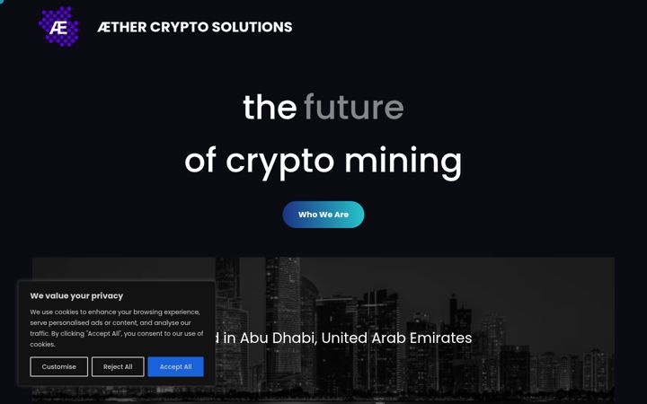 Screenshot of aethercrypto.ae