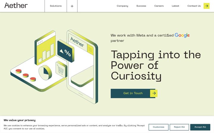 Screenshot ta' aethergroup.com