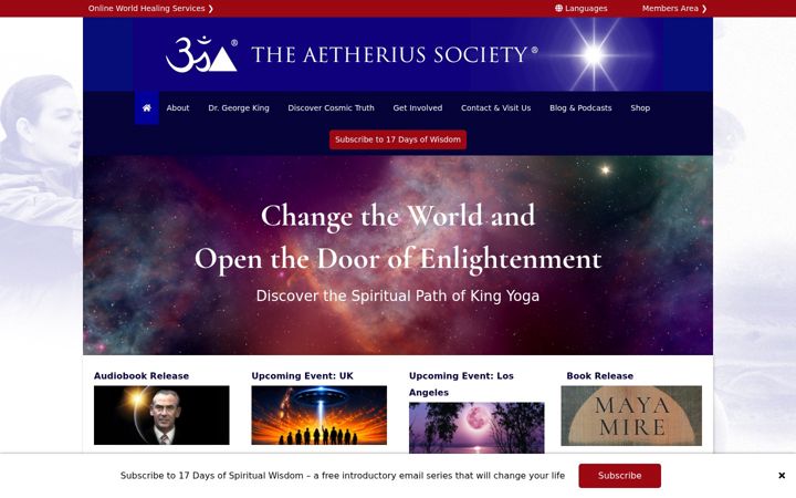 Screenshot of aetherius.org
