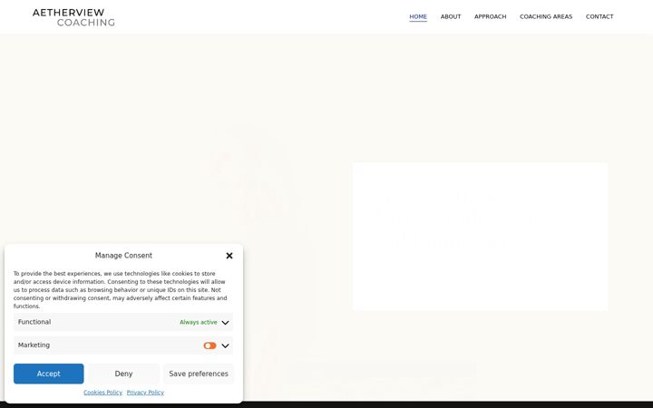 Screenshot von aetherviewcoaching.com