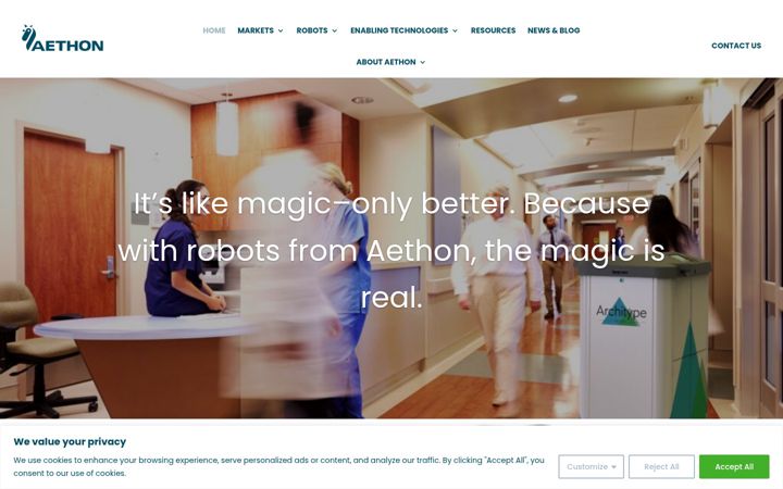 Screenshot of aethon.com