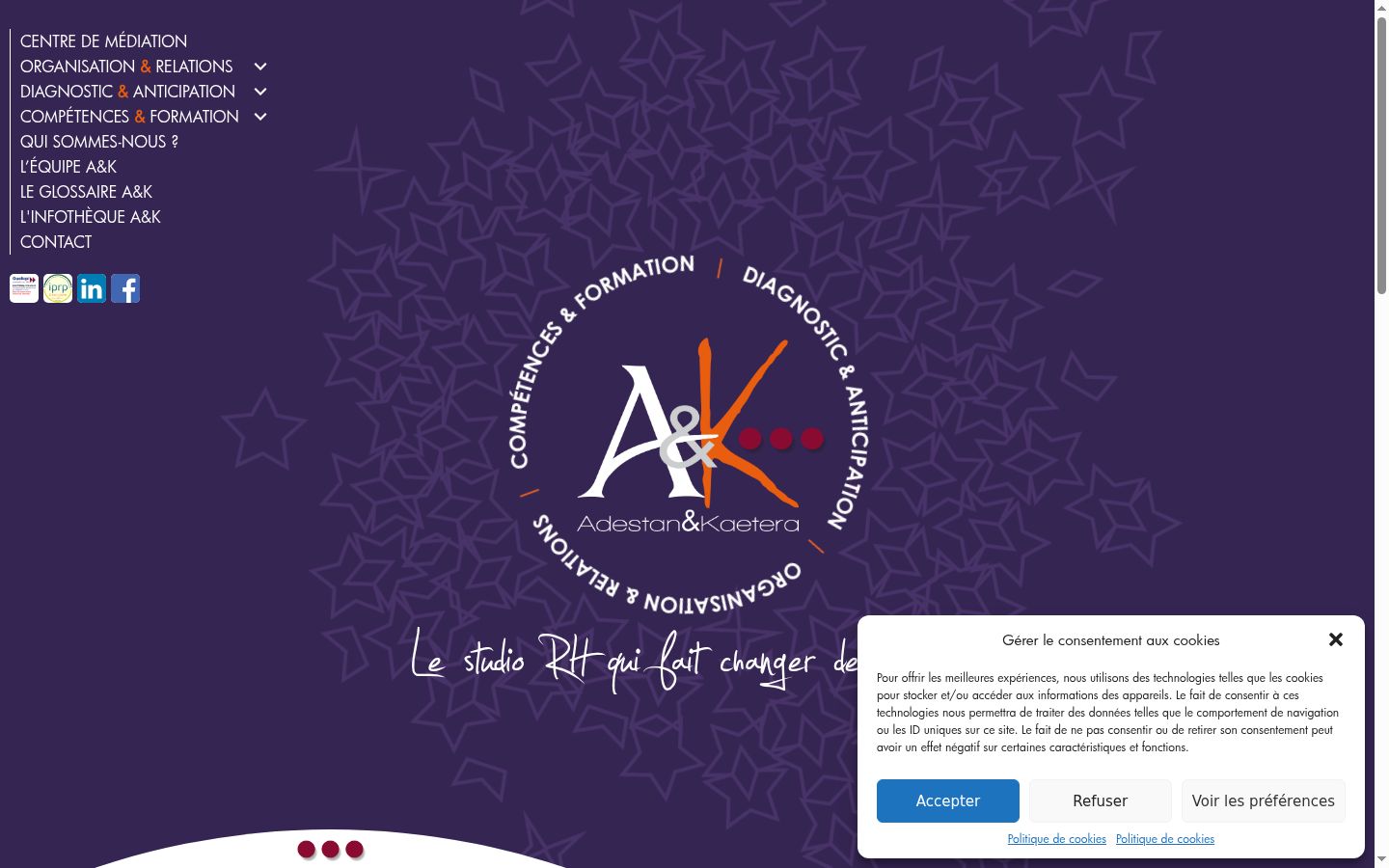 Screenshot del banner di consenso mostrato prima di qualsiasi interazione