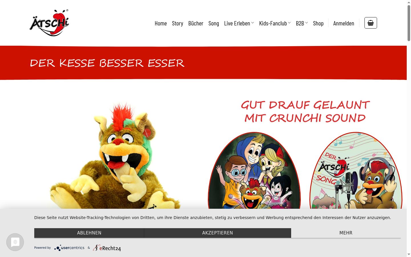 Screenshot des Einwilligungsbanners vor jeglicher Interaktion