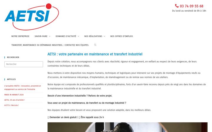 Screenshot van aetsi.fr