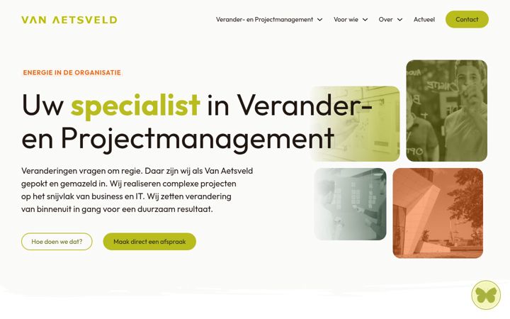 Screenshot van aetsveld.nl