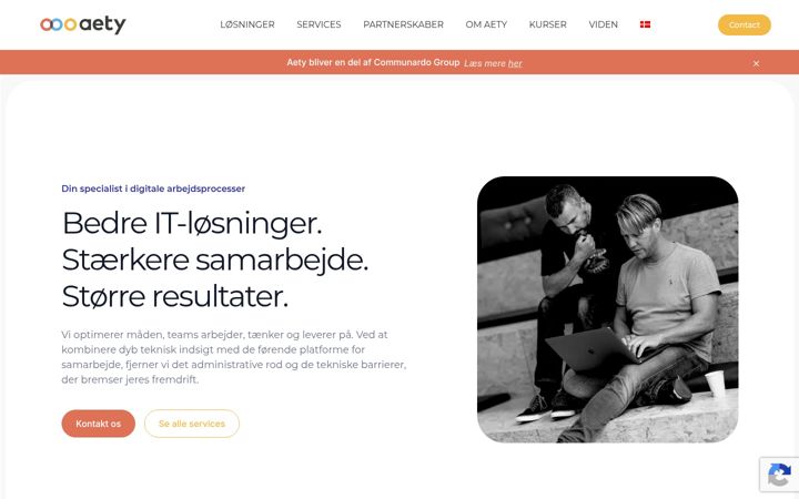 Screenshot van aety.io