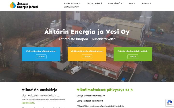 Screenshot van aev.fi