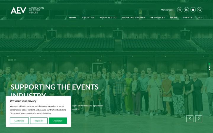 Screenshot of aev.org.uk