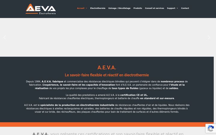 Screenshot of aeva.fr