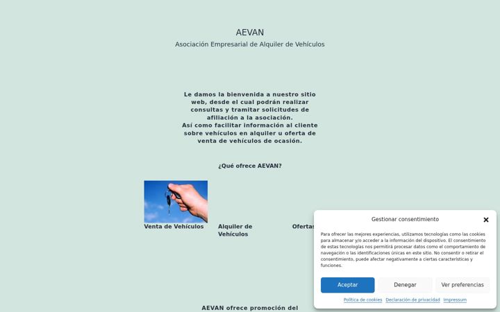 Screenshot van aevan.es