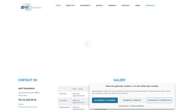 Screenshot of aevi-insurance.be