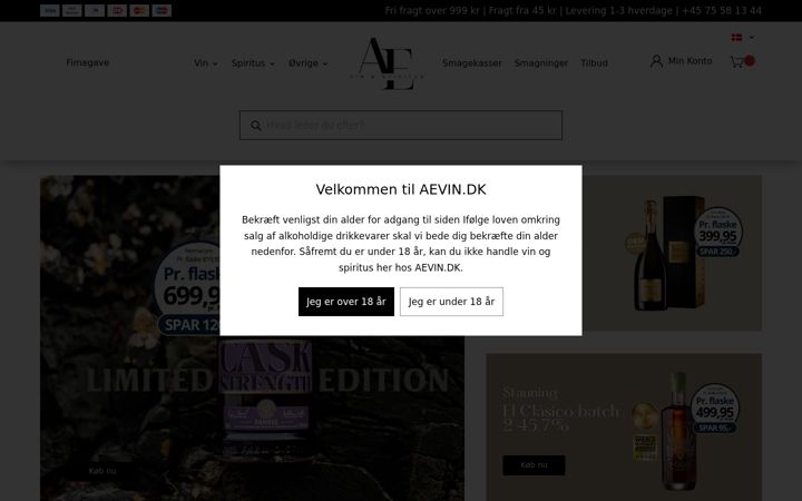 Screenshot van aevin.dk