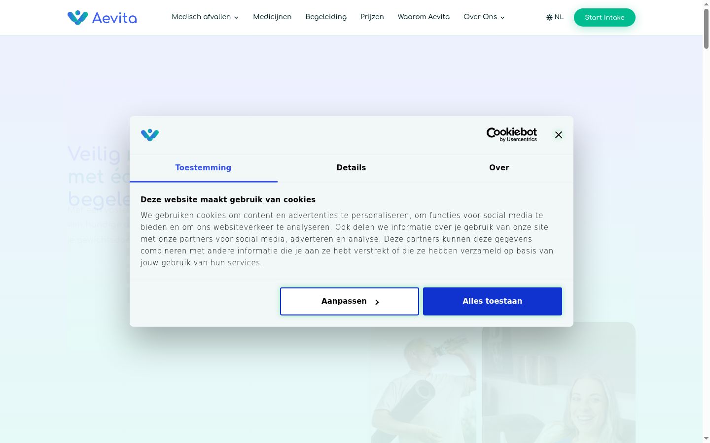 Screenshot del banner di consenso mostrato prima di qualsiasi interazione