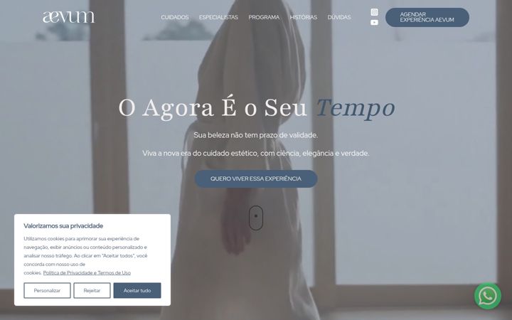 Screenshot of aevumclinica.com.br