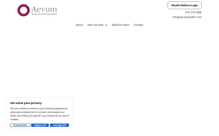 Screenshot of aevumwealth.com