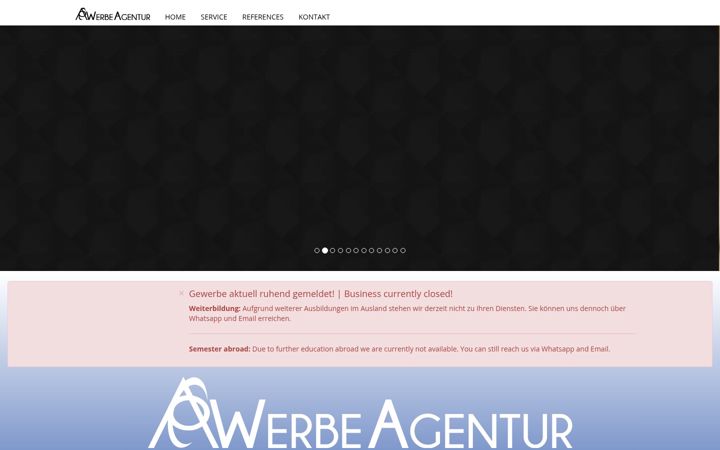 Skærmbillede af aewerbeagentur.com